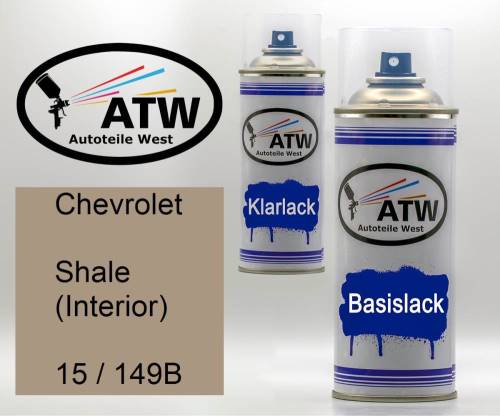 Chevrolet, Shale (Interior), 15 / 149B: 400ml Sprühdose + 400ml Klarlack - Set, von ATW Autoteile West.